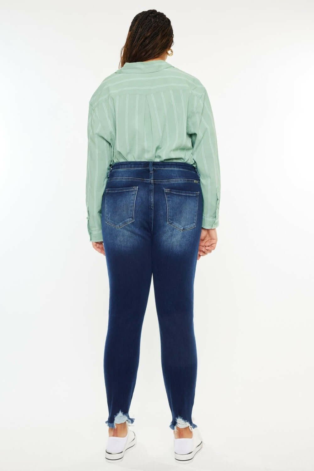 Kancan Full Size High Rise Frayed Ankle Skinny Jeans | SLEEKDENIM.COM | Sleekdenim.com