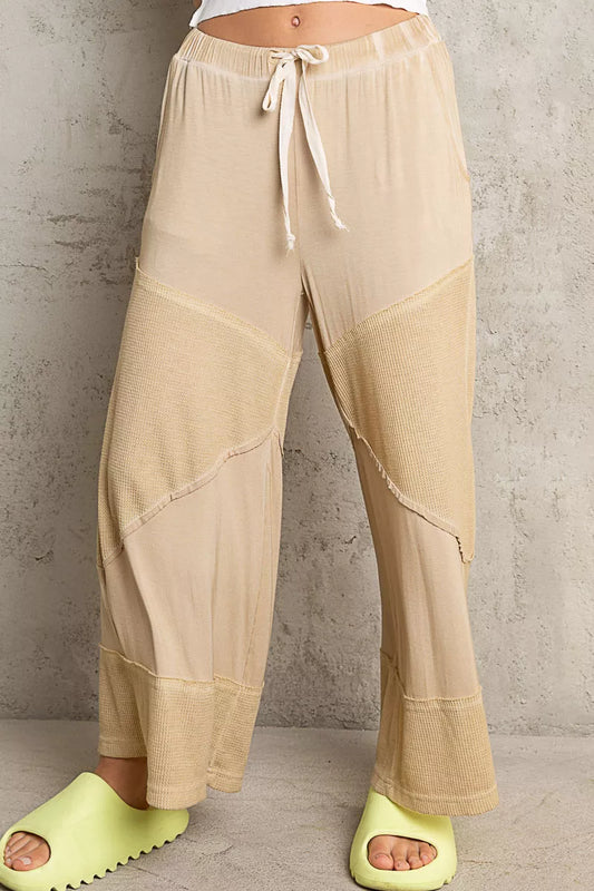POL Elastic Waistband Wide Leg Pants with Drawstring - Sleekdenim.com