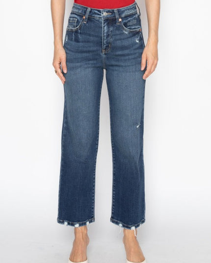 AT1088STDT - TUMMY CONTROL HIGH RISE STRAIGHT JEAN - Sleekdenim.com