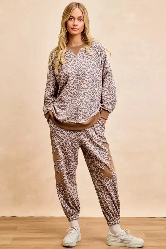 BiBi Leopard Printed French Terry Sweatshirt