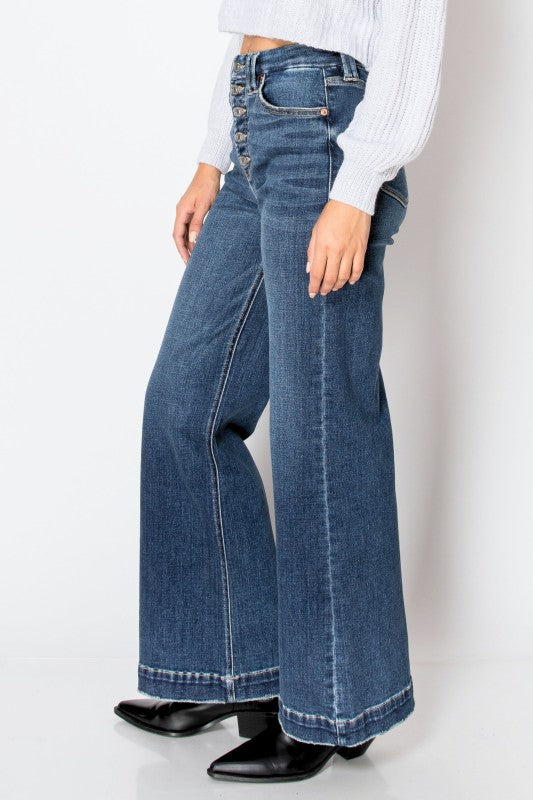 AT2001MT Tummy Control 90's Vintage Wide Jeans - Sleekdenim.com