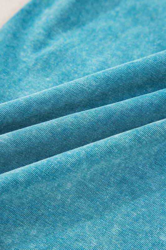 Mineral Wash High Waist Raw Hem Pants - Sleekdenim.com