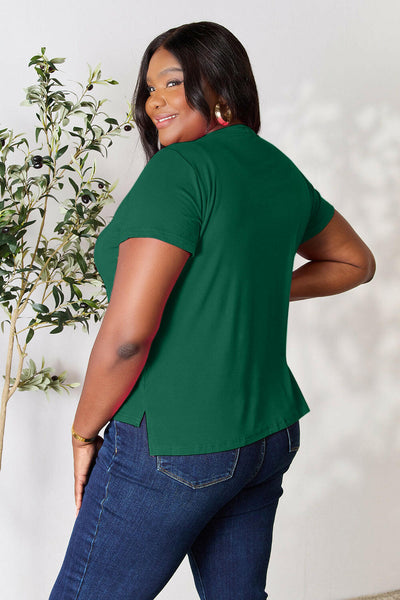 Basic Bae Full Size Round Neck Short Sleeve T-Shirt Green