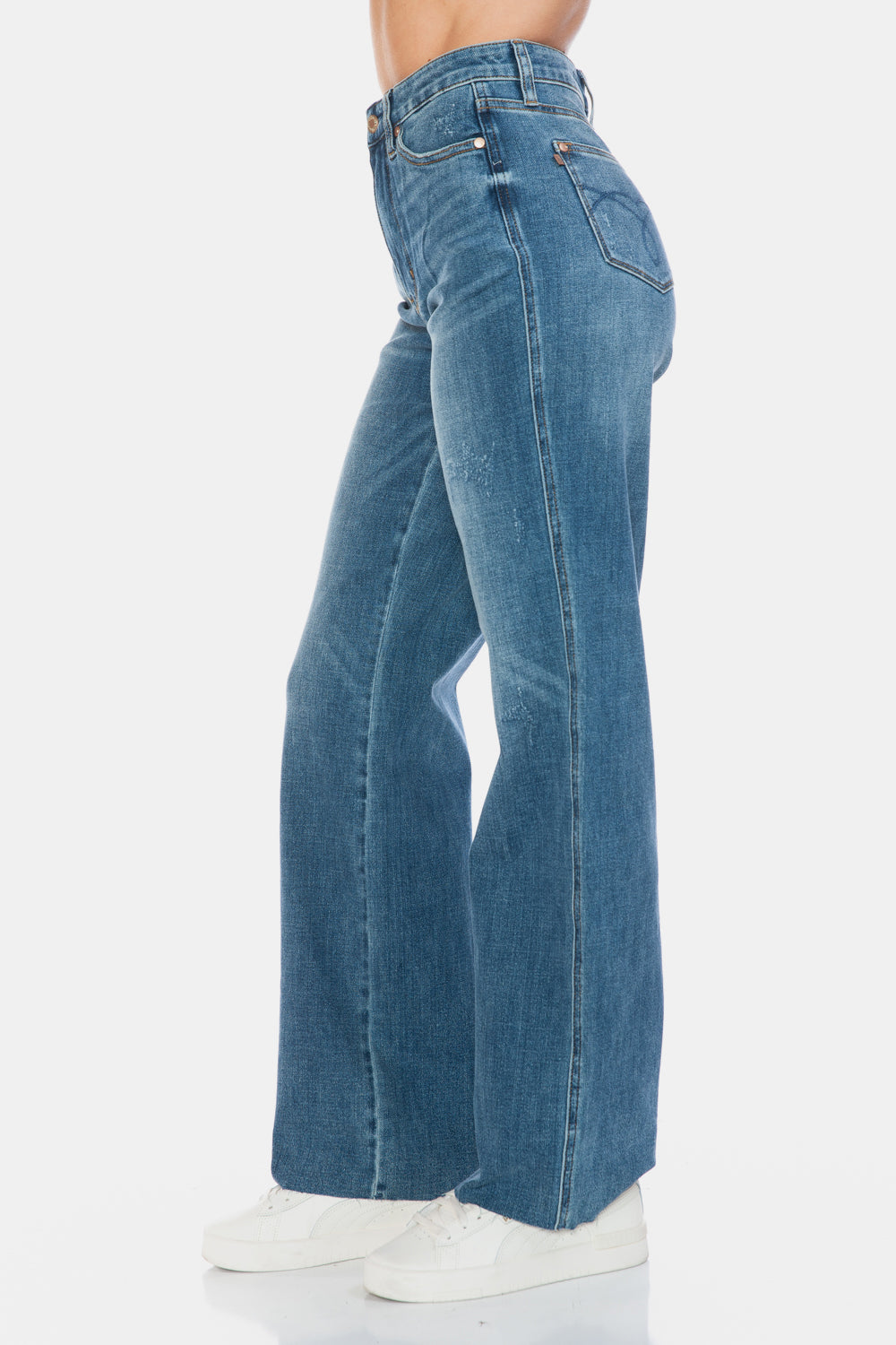 Judy Blue High Waist "Tummy Control" Raw Hem Straight Denim 88848 Straight fit