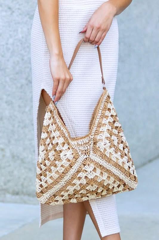 Dahlia Woven Straw Shoulder Bag - Sleekdenim.com