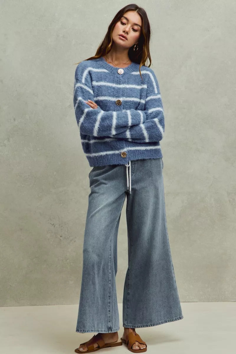 SO ME Mid Rise Elastic Waist Flare Denim Jeans - Image 8