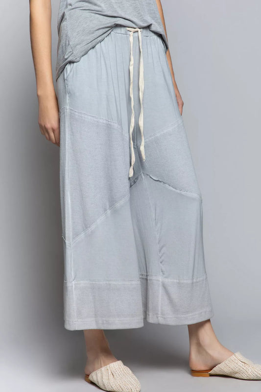 POL Elastic Waistband Wide Leg Pants with Drawstring - Sleekdenim.com