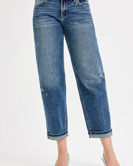RISEN Full Size Low Rise Crop Boyfriend Jeans Plus Size - Sleekdenim.com