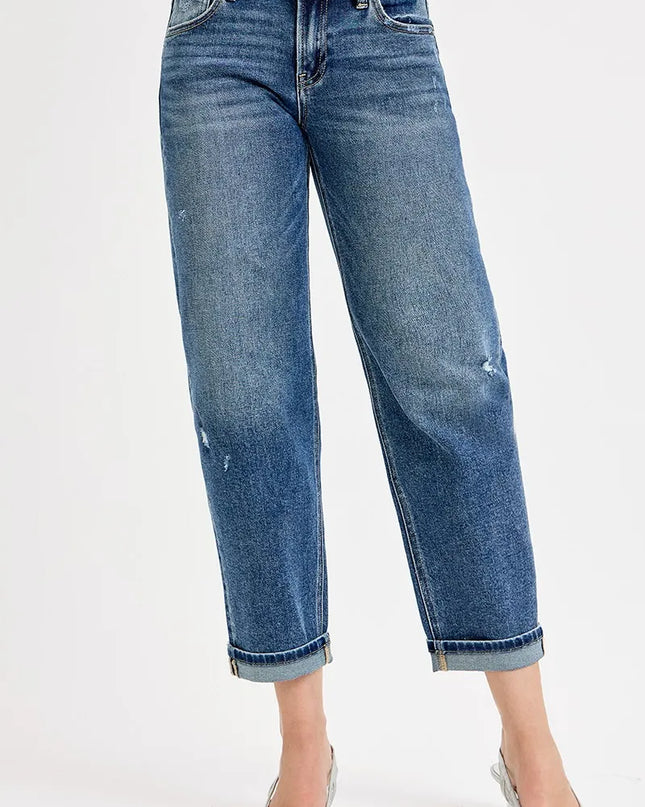 RISEN Full Size Low Rise Crop Boyfriend Jeans Plus Size - Sleekdenim.com