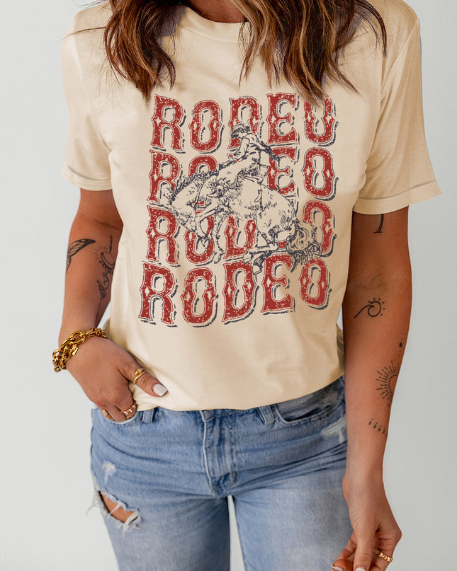 Letter Graphic Cuffed Tee Shirt - Sleekdenim.com