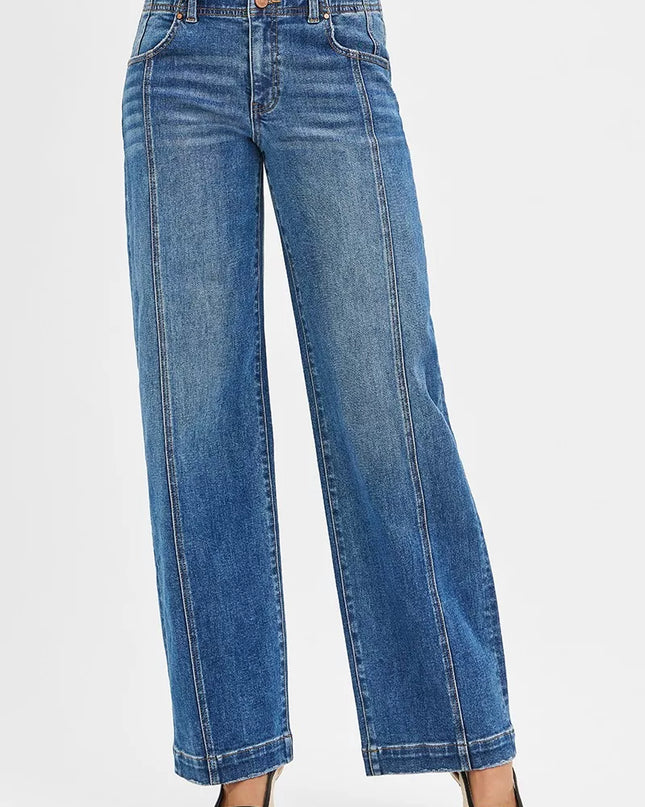 RISEN Mid Rise Fit Wide Baggy Jeans - Sleekdenim.com