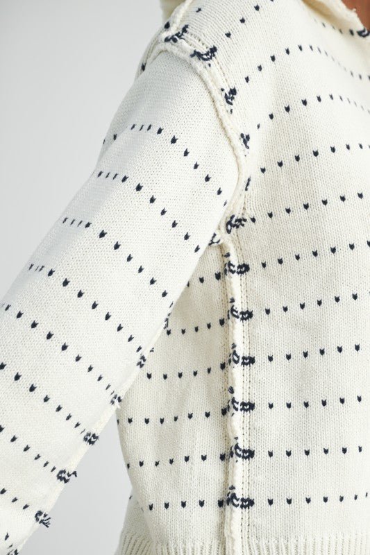 Dot Knit Pullover Sweater - Sleekdenim.com