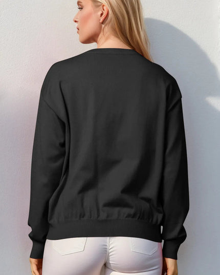 Double Take Full Size Nutcracker Sequin Long Sleeve Sweater - Sleekdenim.com