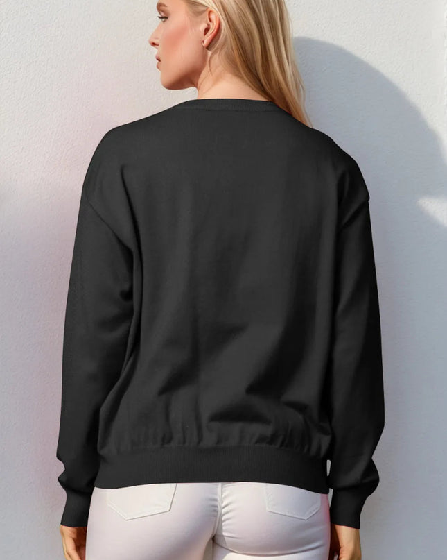 Double Take Full Size Nutcracker Sequin Long Sleeve Sweater - Sleekdenim.com