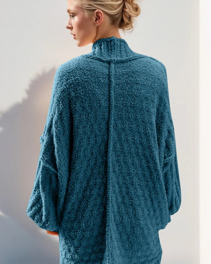 Double Take Full Size Open Front Long Sleeve Cardigan - Sleekdenim.com