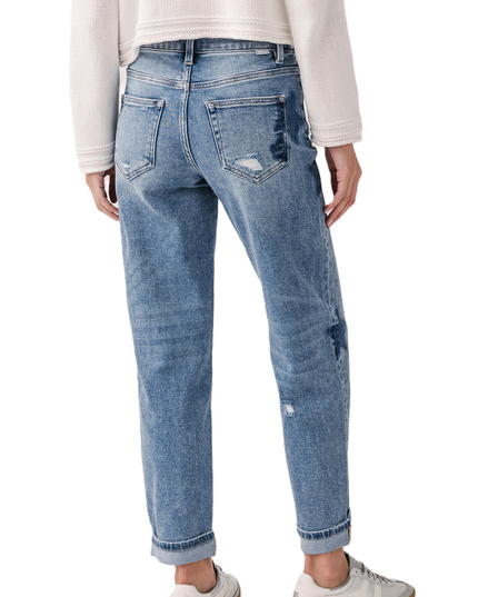 Risen Celeste Mid Rise Star Shadow Boyfriend Jeans - PGA21091