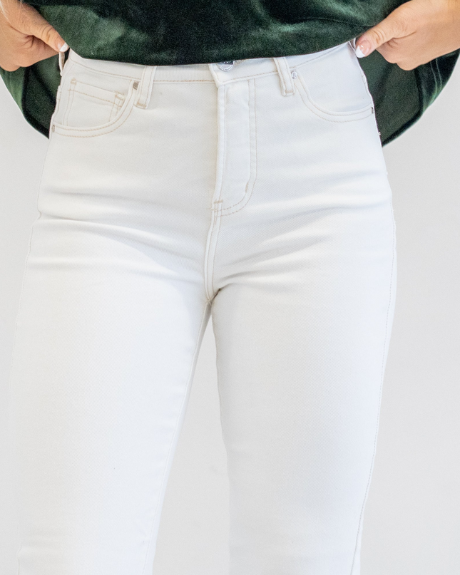 Spring in Step Tummy Control Top High Rise Raw Hem Straight Leg Regular & Plus Sizes - Sleekdenim.com