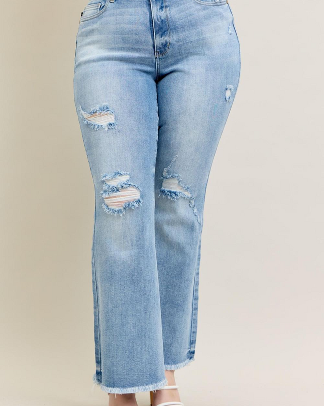 Judy Blue High Waist w/ Shield Pockets Flare Denim Jeans 82650 - Sleekdenim.com