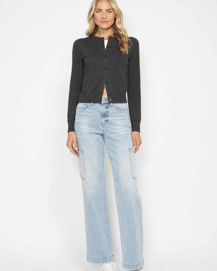 Judy Blue High Waist Straight Leg Cargo Jeans 88924 - Sleekdenim.com