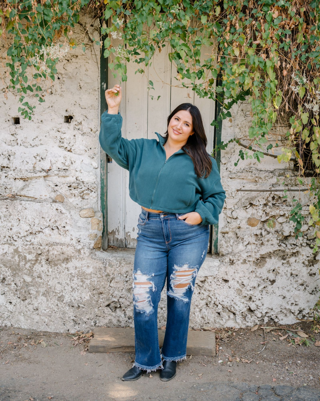 Judy Blue Mid Rise Casual Ripped Fitted Denim Jeans 82605 - RESTOCKED!