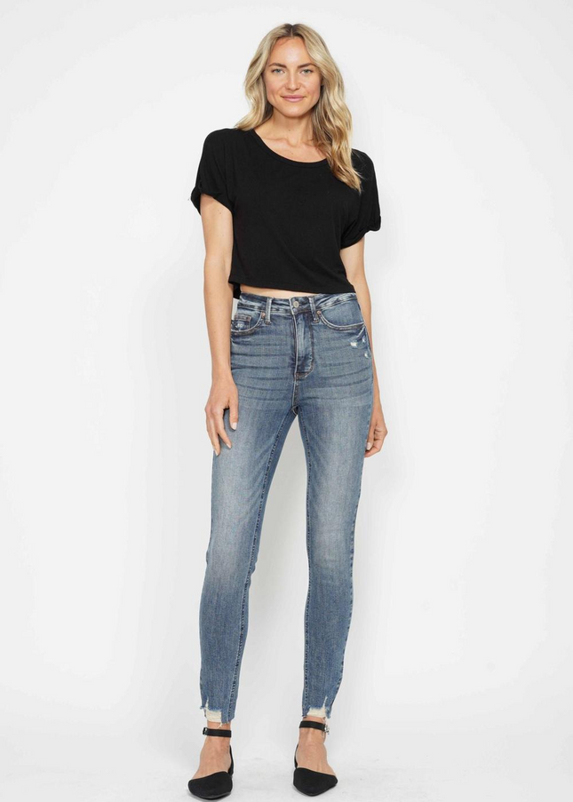 Judy Blue High Waist Tummy Control Vintage Wash Destroy Skinny Denim 88769