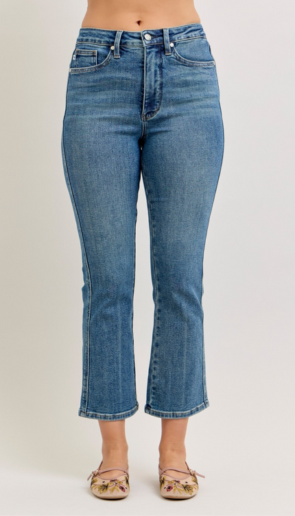 Judy Blue High Waist Tummy Control Kick Flare Denim Jeans 881097