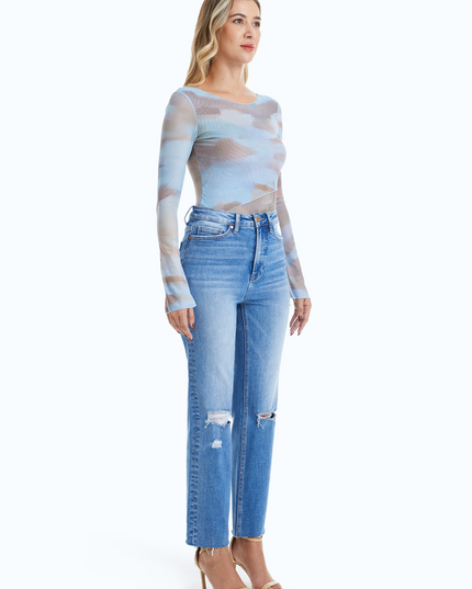 Bayeas Butt Lifting Distressed Jeans - Plus Size - Sleekdenim.com