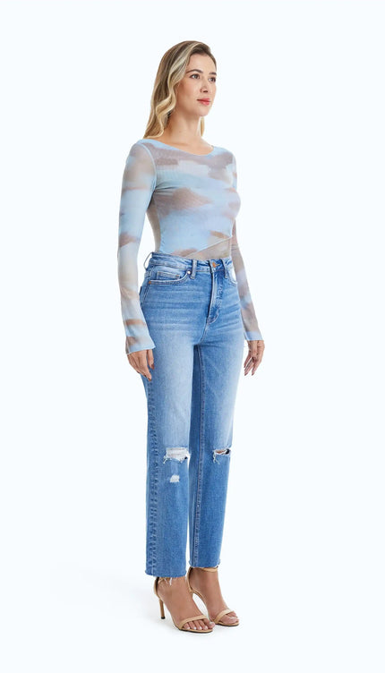 Bayeas Butt Lifting Distressed Jeans - Plus Size - Sleekdenim.com