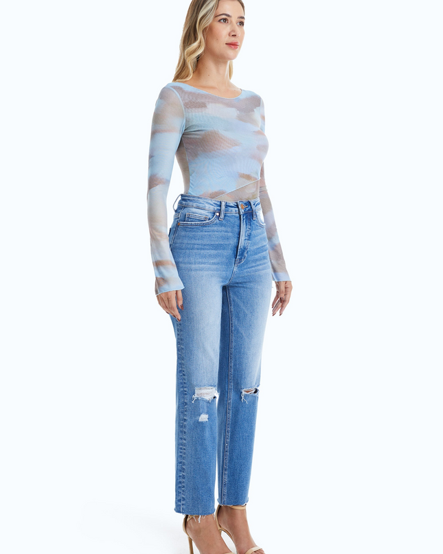 Bayeas Butt Lifting Distressed Jeans - Plus Size - Sleekdenim.com