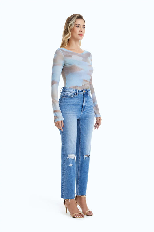 Bayeas Butt Lifting Distressed Jeans - Plus Size - Sleekdenim.com