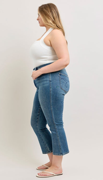 Judy Blue High Waist Tummy Control Kick Flare Denim Jeans 881097 plus size