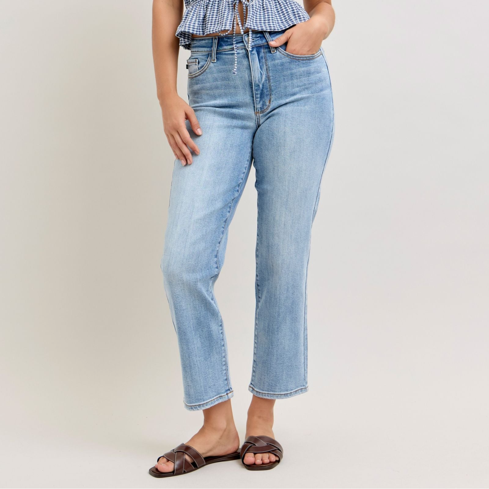 Judy Blue High Waist Ankle Straight Leg Jeans 82713