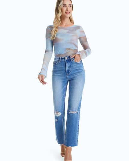 Bayeas Butt Lifting Distressed Jeans - Plus Size - Sleekdenim.com