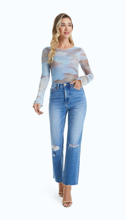 Bayeas Butt Lifting Distressed Jeans - Plus Size - Sleekdenim.com