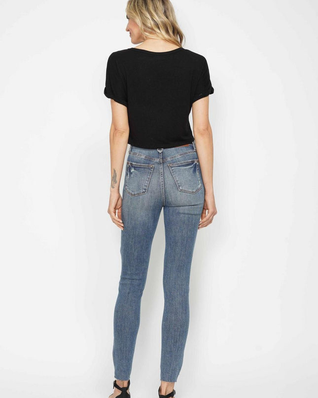 Judy Blue High Waist Tummy Control Vintage Wash Destroy Skinny Denim 88769