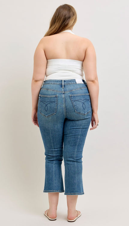 Judy Blue High Waist Tummy Control Kick Flare Denim Jeans 881097 plus size