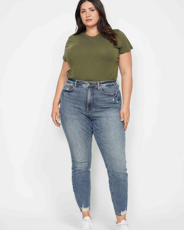 Judy Blue High Waist Tummy Control Vintage Wash Destroy Skinny Denim 88769