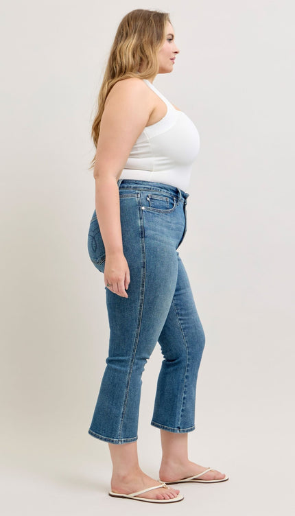 Judy Blue High Waist Tummy Control Kick Flare Denim Jeans 881097 plus size