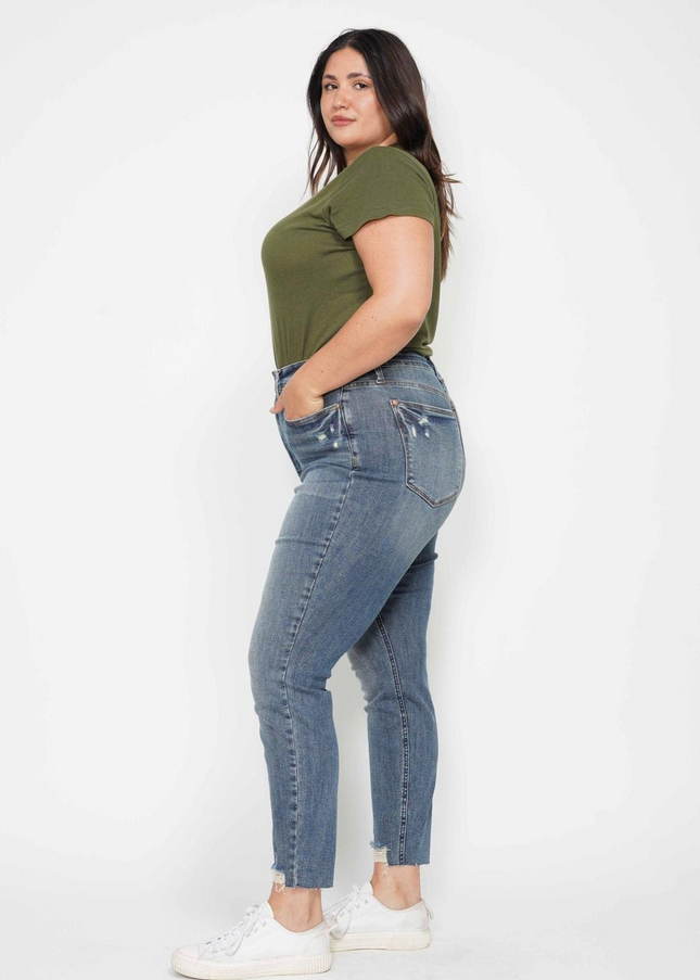 Judy Blue High Waist Tummy Control Vintage Wash Destroy Skinny Denim 88769