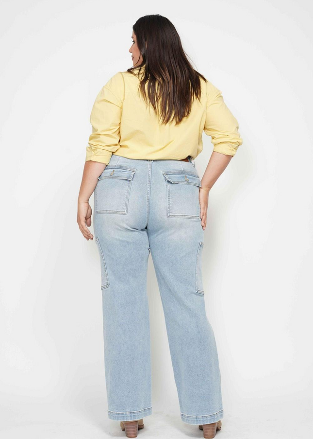 Judy Blue High Waist Straight Leg Cargo Jeans 88924 - Sleekdenim.com