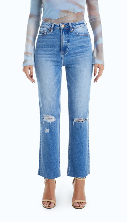 Bayeas Butt Lifting Distressed Jeans - Plus Size - Sleekdenim.com