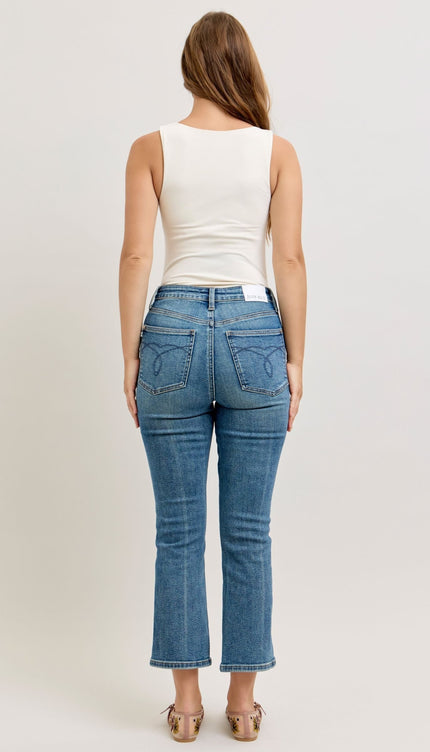 Judy Blue High Waist Tummy Control Kick Flare Denim Jeans 881097