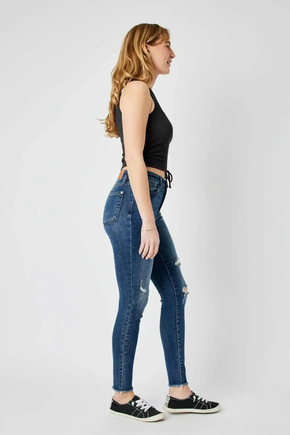 Judy Blue High Waist Destroy Skinny Denim 82581 - Sleekdenim.com