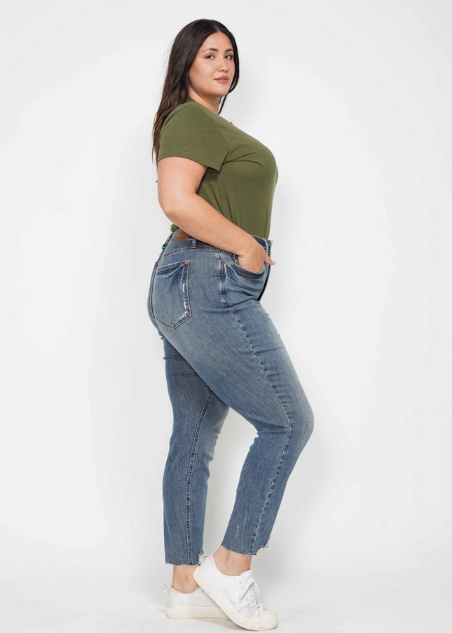 Judy Blue High Waist Tummy Control Vintage Wash Destroy Skinny Denim 88769