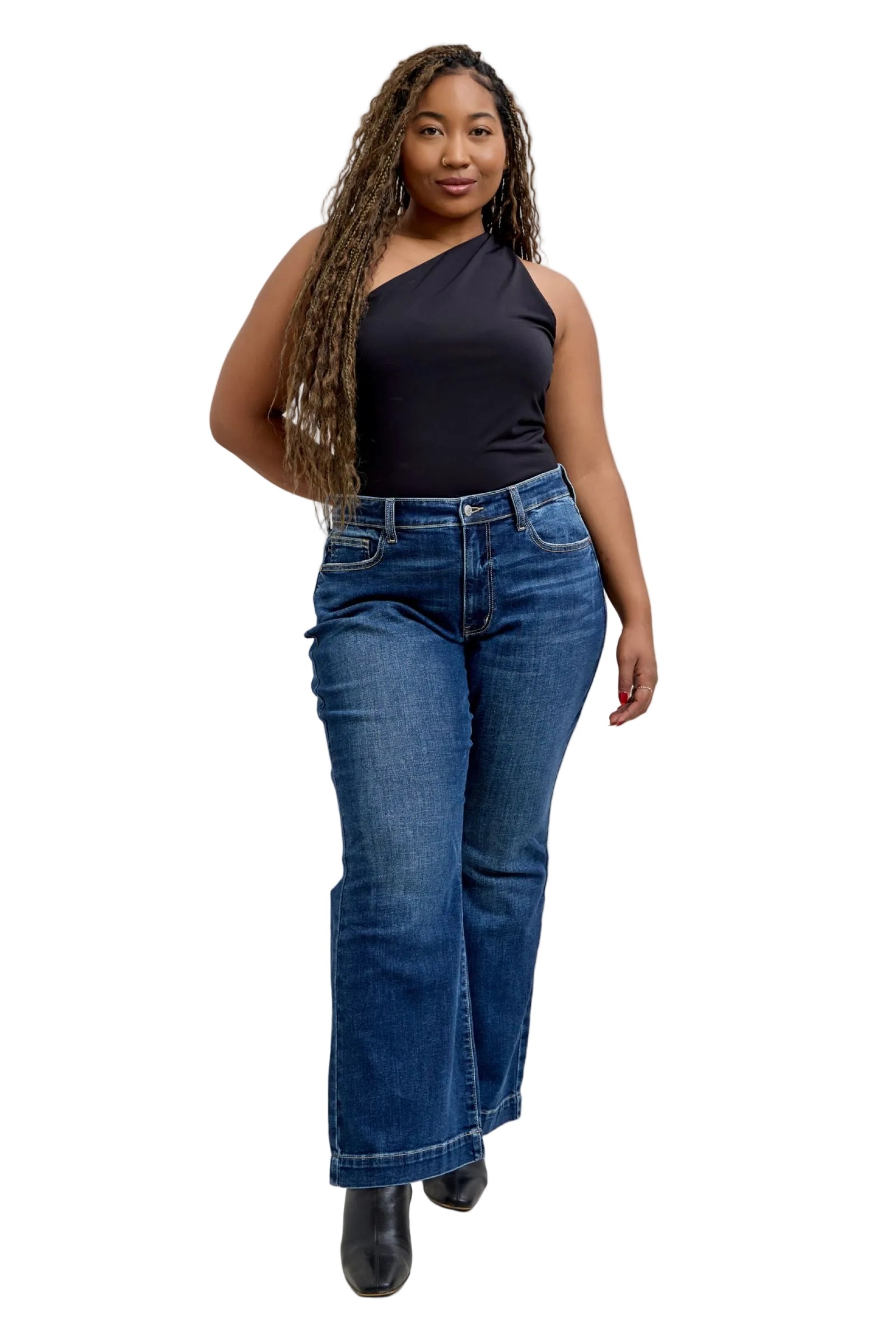 Judy Blue High Waist Trouser Flare Denim Jeans 82637 - Petite (Plus Size) - Image 1