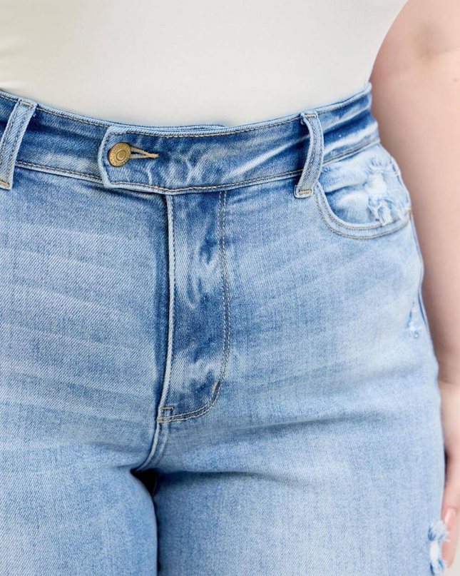 Judy Blue High Waist w/ Shield Pockets Flare Denim Jeans 82650 - Sleekdenim.com