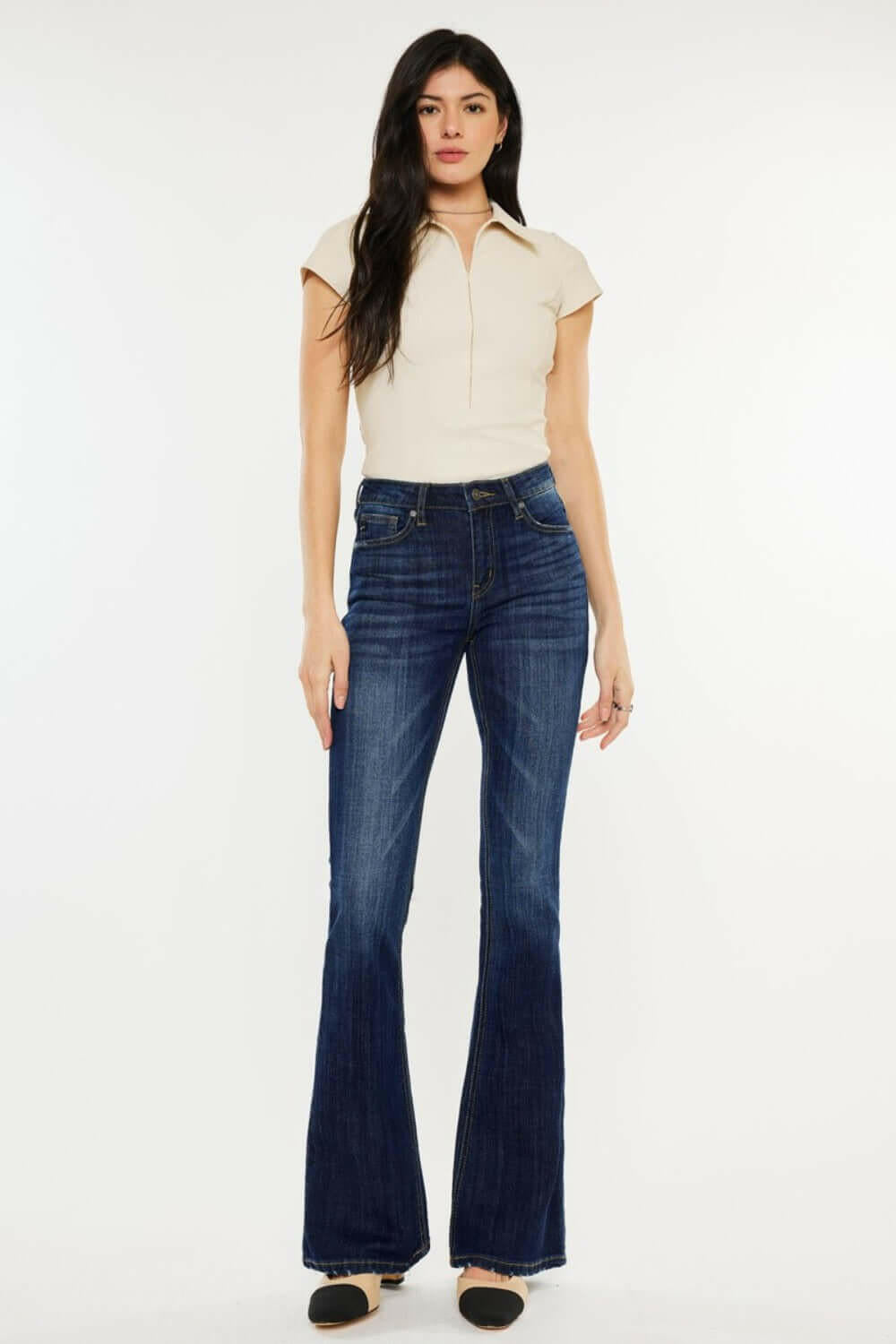 Kancan Full Size Mid Rise Slim Flare Jeans | Sleekdenim.com