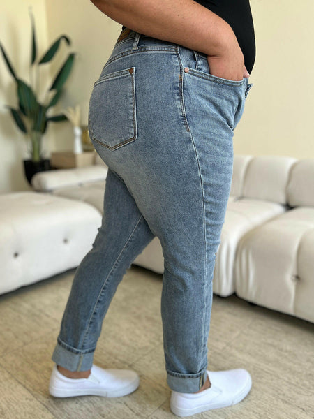 Judy Blue Full Size High Waist Cuff Hem Jeans | Sleekdenim.com