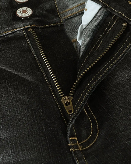 High Waist Distressed Straight Leg Jeans - Sleekdenim.com