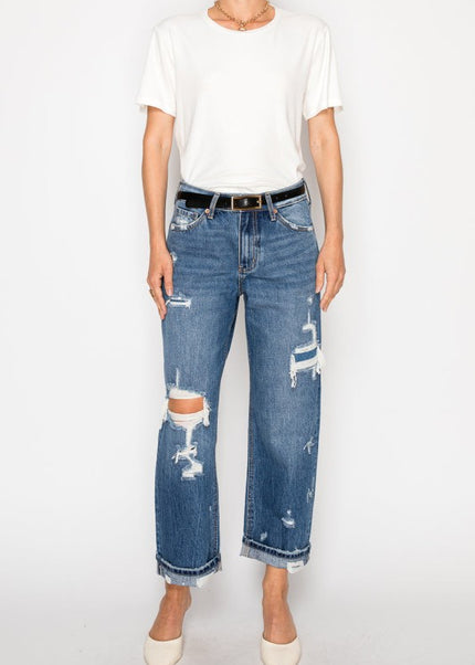 AT2094STM - *Hybrid* High Rise Straight Leg Jeans - Sleekdenim.com